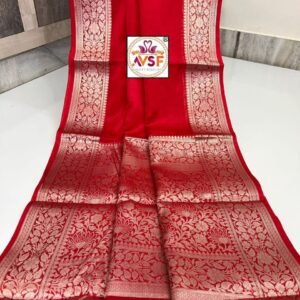 Banarasi Wam Silk Saree - Red