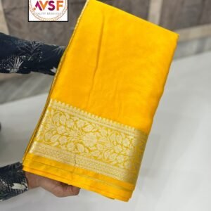 Banarasi Wam Silk Saree - Yellow