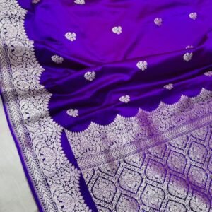 Banarasi Mushroo Katan Saree - Voilet