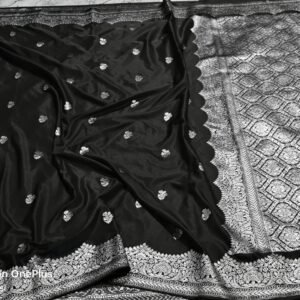 Banarasi Mushroo Katan Saree - Black