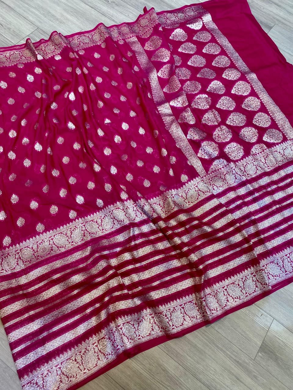Banarasi Katan Georget Saree